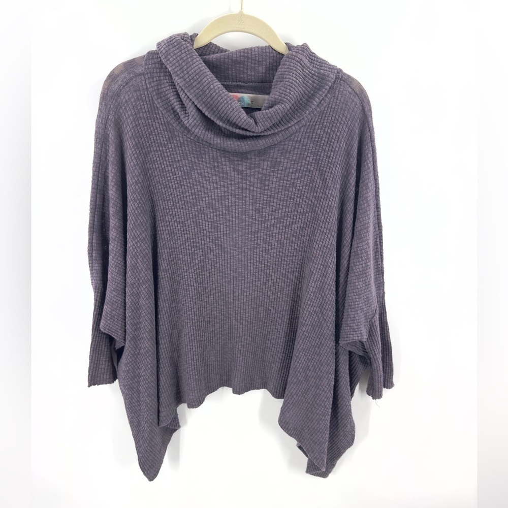 Free People Beach World Traveler Split Back Top Size XS Cowl Neck Boho Thermal - Picture 2 of 11